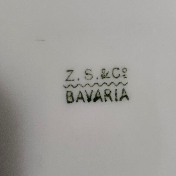 Z S & Co Bavaria Plate Pink Red Roses Gold Scroll 9.5" Dinner Plate - Picture 4 of 4